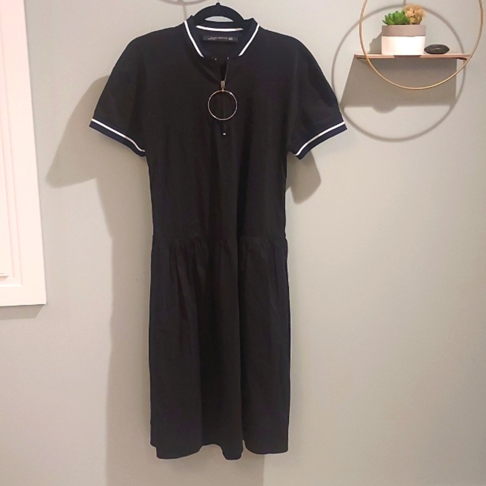 Zara woman short sleeve Navy dress size XS